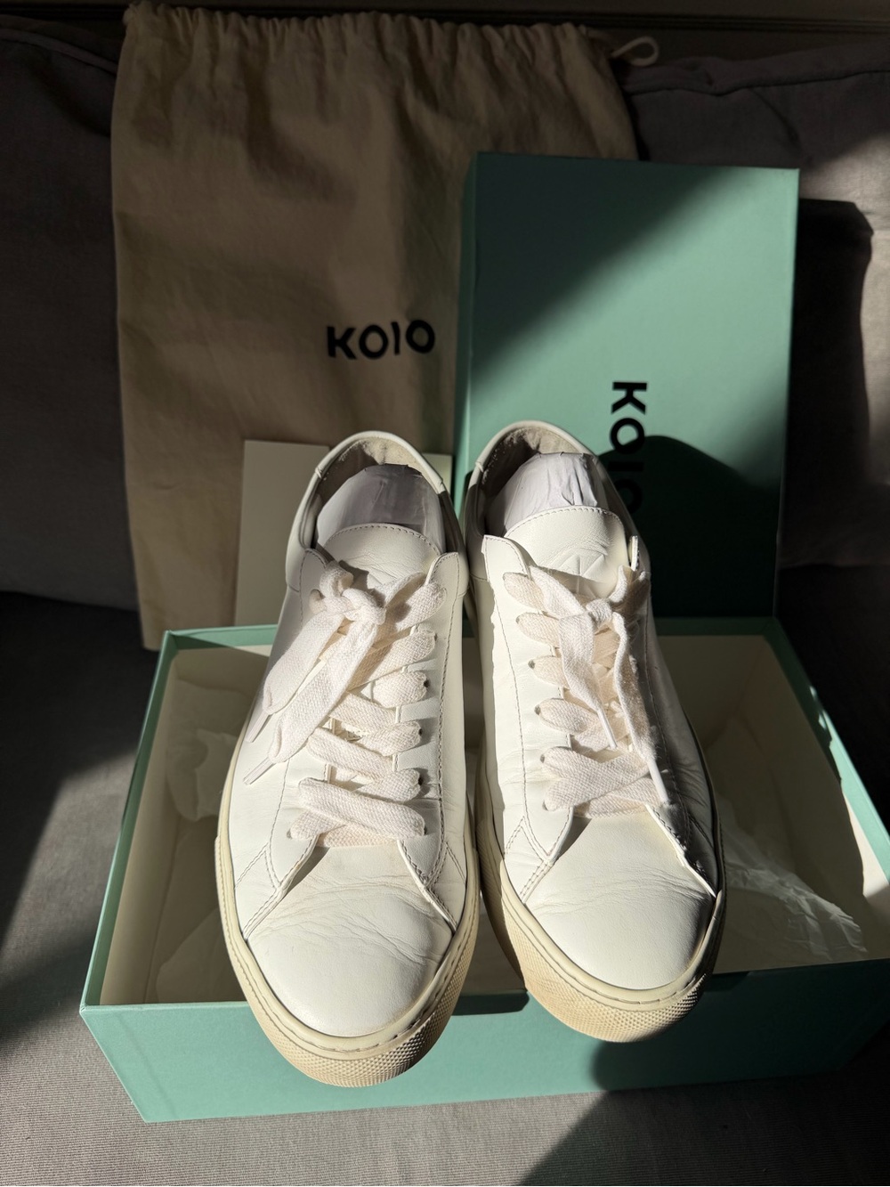 KOIO Triple White Capri Leather Low Top Sneaker